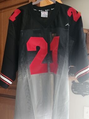 NWT BOFF Black, Gray, & Red Football Jersey #21 XL